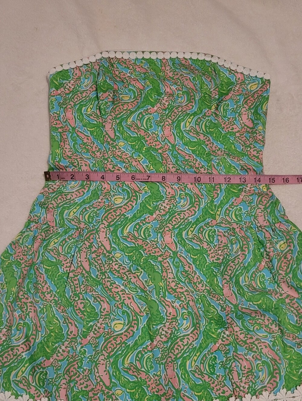 Lilly Pulitzer Jordan Strapless Chomp Chomp Dress Size 6 - Picture 14 of 14